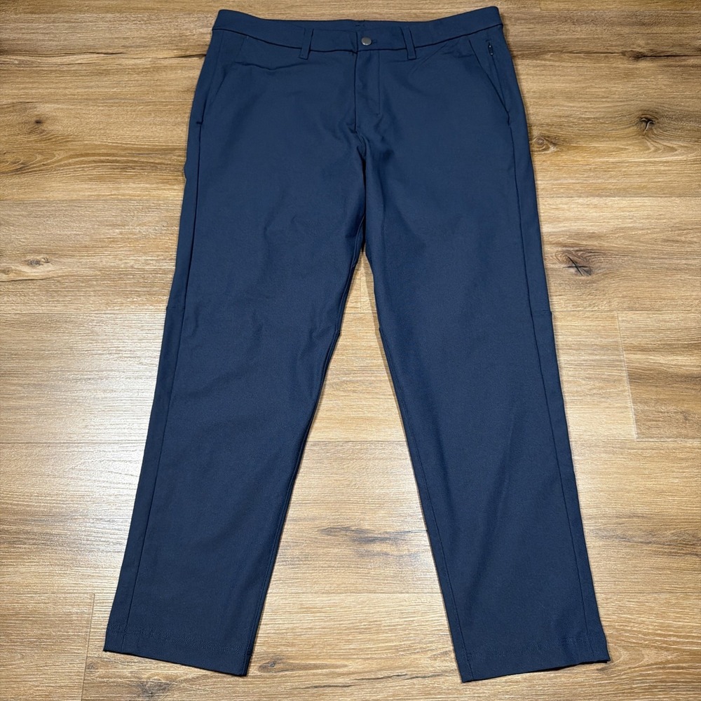 Lululemon‎ Commission Pants Men 34x27 Slim True Blue Warpstreme Chino Golf Work